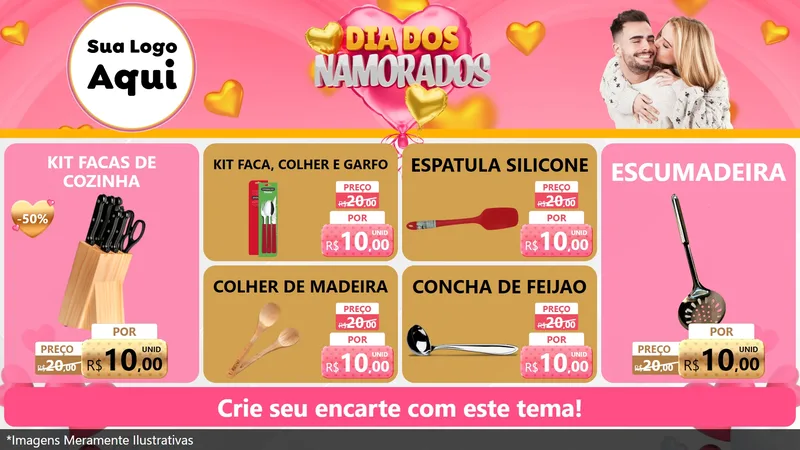 Modelo de TV para TV Horizontal com o tema Dia dos Namorados para Utilidades Domésticas