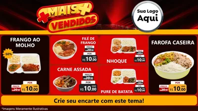 Modelo de TV para TV Horizontal com o tema Mais Vendidos para Restaurante