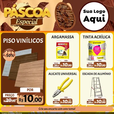 Modelo de Rede Social para Feed Facebook com o tema Páscoa Especial para Material para Construção