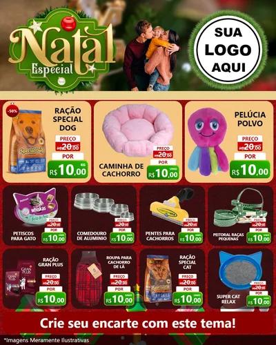 Modelo de Rede Social para Feed Instagram com o tema Natal Especial para Pet Shop