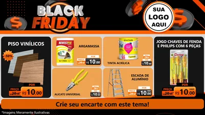 Modelo de TV para TV Horizontal com o tema Black Friday para Material para Construção