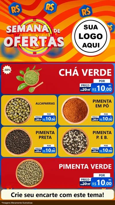 Modelo de TV para TV Vertical com o tema Semana de Ofertas para Produtos Naturais
