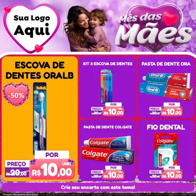 Modelo de Rede Social para Feed Facebook com o tema Mês das Mães para Higiene Pessoal