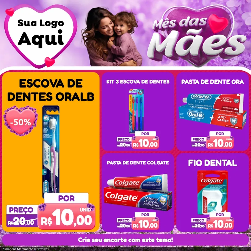 Modelo de Rede Social para Feed Facebook com o tema Mês das Mães para Higiene Pessoal