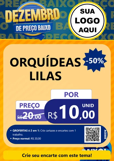 Modelo de Cartaz para Cartaz A4 Vertical com o tema Dezembro de Preço Baixo para Floricultura e jardim