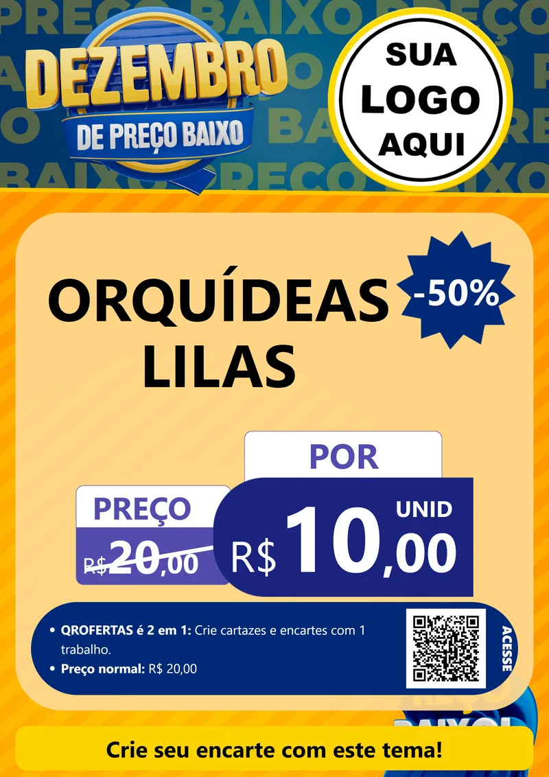 Modelo de Cartaz para Cartaz A4 Vertical com o tema Dezembro de Preço Baixo para Floricultura e jardim