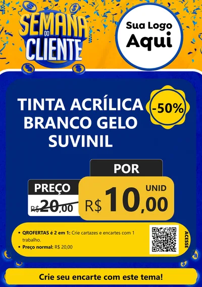 Modelo de Cartaz para Cartaz A4 Vertical com o tema Semana do Cliente para Tintas e Ferramentas