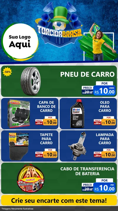 Modelo de TV para TV Vertical com o tema Torcida Brasil - Copa para Auto peças
