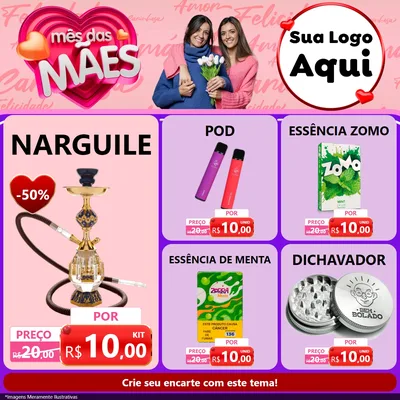 Modelo de Rede Social para Feed Facebook com o tema Mês Das Mães para Tabacaria