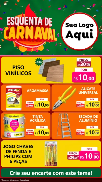 Modelo de TV para TV Vertical com o tema Esquenta de Carnaval para Material para Construção