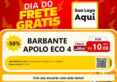 Modelo de Cartaz para Cartaz A4 Horizontal com o tema Dia do Frete Grátis para Armarinho e Aviamentos