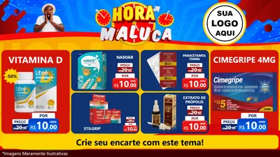 Modelo de TV para TV Horizontal com o tema Hora Maluca para Farmácia