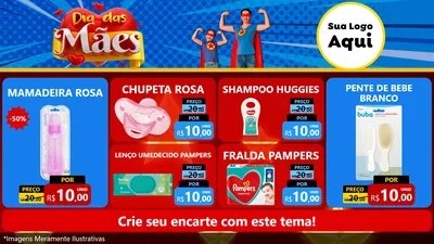 Modelo de TV para TV Horizontal com o tema Dia das Mães para Bebês
