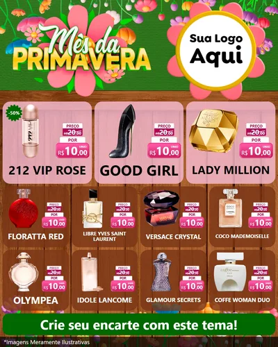 Modelo de Rede Social para Feed Instagram com o tema Mês da Primavera para Perfumes