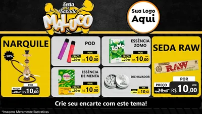 Modelo de TV para TV Horizontal com o tema Sexta e Sábado Maluco para Tabacaria