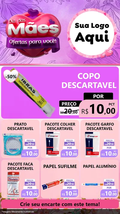 Modelo de Rede Social para Stories com o tema Dia das Mães Ofertas para Você! para Embalagens