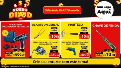 Modelo de TV para TV Horizontal com o tema Nosso Dia D para Maquinas e Ferramentas
