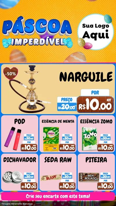 Modelo de Rede Social para Stories com o tema Páscoa Imperdível para Tabacaria