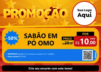 Modelo de Cartaz para Cartaz A4 Horizontal com o tema Promoção para Produtos de Limpeza