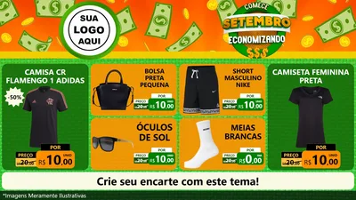 Modelo de TV para TV Horizontal com o tema Comece Setembro Economizando para Roupas e acessórios