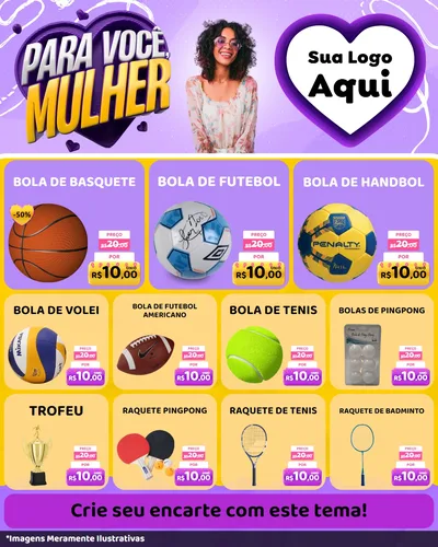 Modelo de Rede Social para Feed Instagram com o tema Para Você, Mulher para Artigos Esportivos
