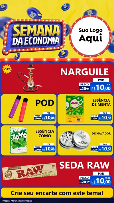 Modelo de TV para TV Vertical com o tema Semana da Economia para Tabacaria