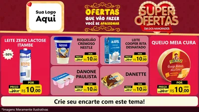 Modelo de TV para TV Horizontal com o tema Dia dos Namorados para Frios e Laticínios