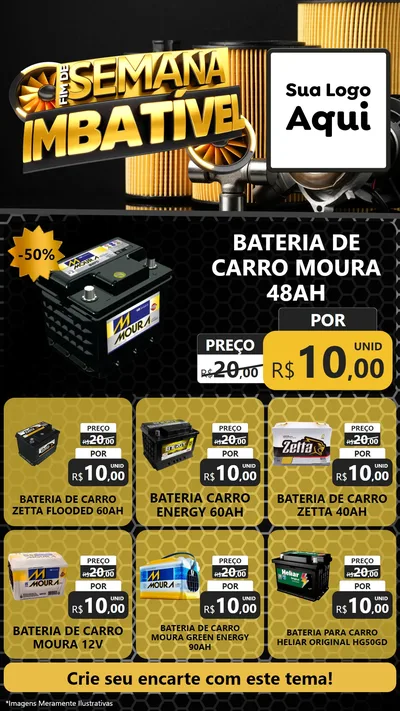 Modelo de Rede Social para Stories com o tema Fim de Semana Imbatível para Baterias Elétricas