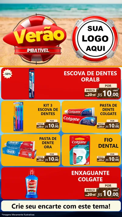 Modelo de TV para TV Vertical com o tema Verão Imbatível para Higiene Pessoal