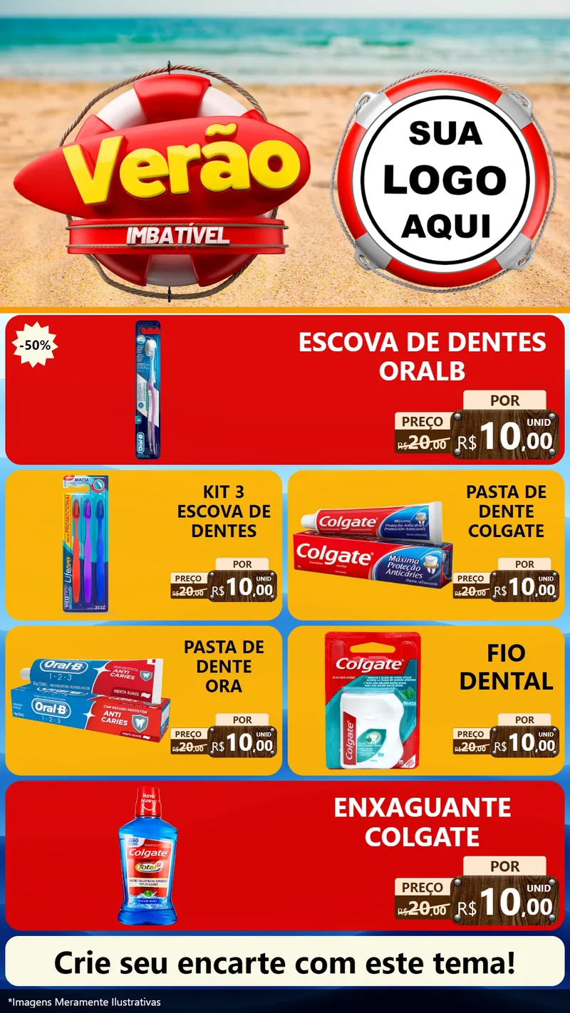 Modelo de TV para TV Vertical com o tema Verão Imbatível para Higiene Pessoal