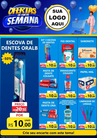 Modelo de Encarte para Encarte A4 Vertical com o tema Ofertas de Fim de Semana para Higiene Pessoal