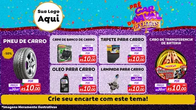 Modelo de TV para TV Horizontal com o tema Pré Carnaval de Ofertas para Auto peças