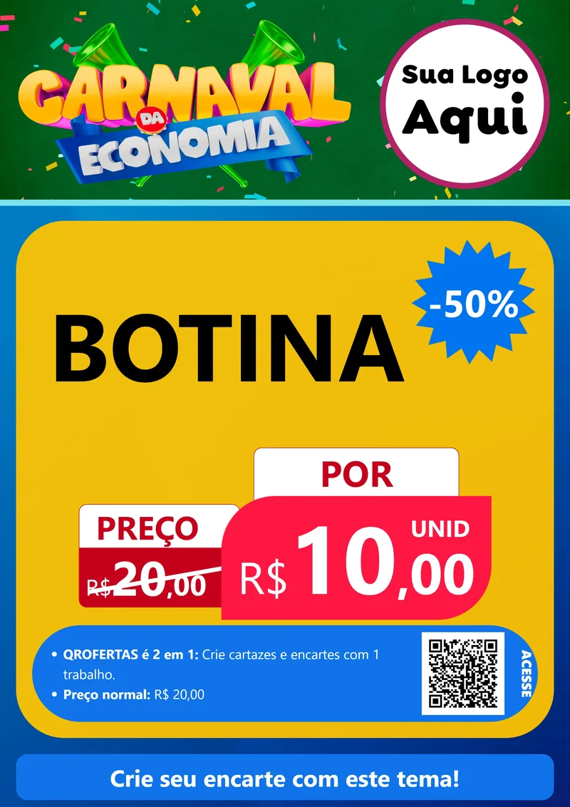 Modelo de Cartaz para Cartaz A4 Vertical com o tema Carnaval da Economia para Agropecuária