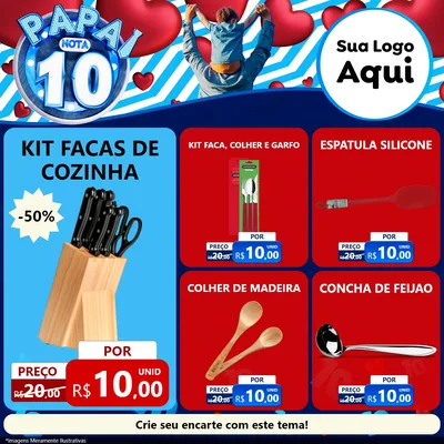 Modelo de Rede Social para Feed Facebook com o tema Papai Nota 10 para Utilidades Domésticas