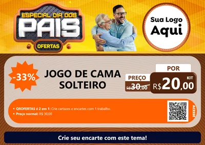 Modelo de Cartaz para Cartaz A4 Horizontal com o tema Especial Dia dos Pais para Cama, Mesa e Banho