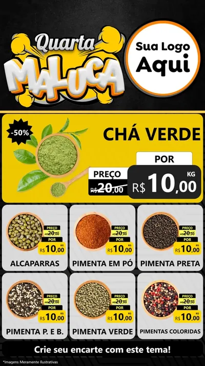 Modelo de Rede Social para Stories com o tema Quarta Maluca para Produtos Naturais