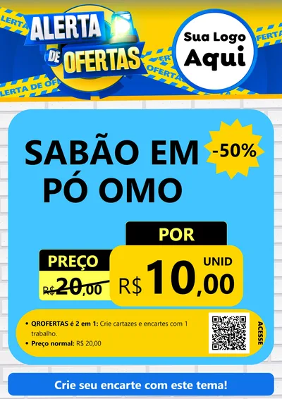 Modelo de Cartaz para Cartaz A4 Vertical com o tema Alerta de Ofertas para Produtos de Limpeza