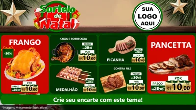 Modelo de TV para TV Horizontal com o tema Sorteio de Natal para Assados