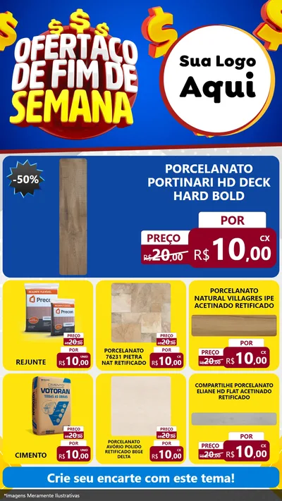 Modelo de Rede Social para Stories com o tema Ofertaço de Fim de Semana para Pisos e revestimentos