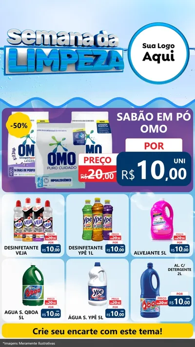 Modelo de Rede Social para Stories com o tema Semana da Limpeza para Produtos de Limpeza