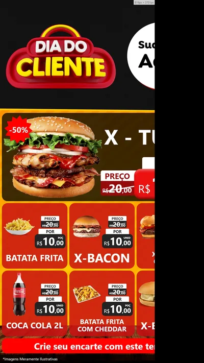 Modelo de Rede Social para Stories com o tema Dia do Cliente para Hamburgueria