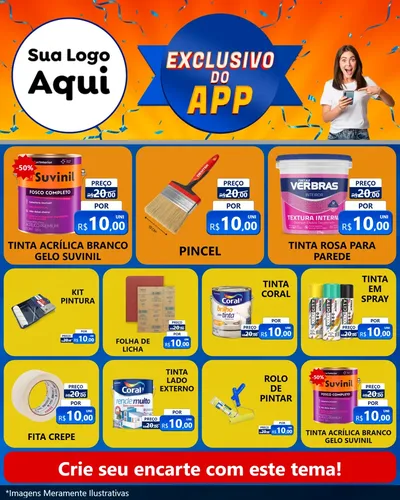 Modelo de Rede Social para Feed Instagram com o tema Exclusivo do Aplicativo para Tintas e Ferramentas