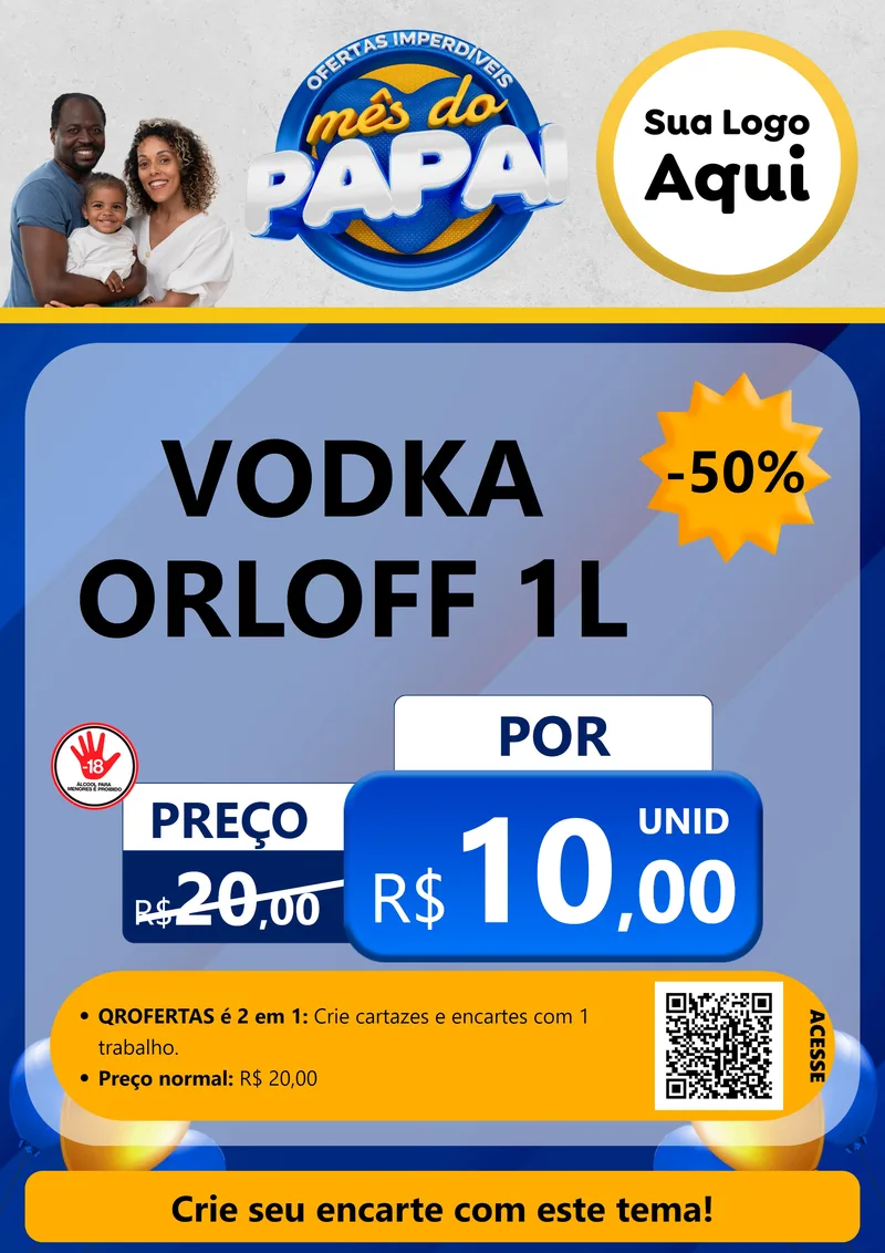 Modelo de Cartaz para Cartaz A4 Vertical com o tema Ofertas Imperdíveis Mês Do Papai para Distribuidora de bebidas