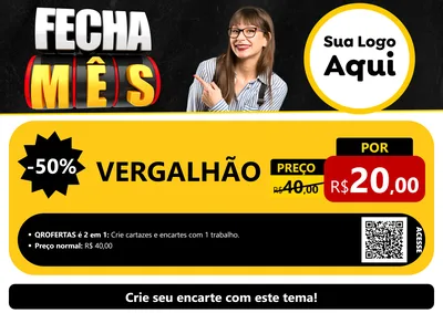 Modelo de Cartaz para Cartaz A4 Horizontal com o tema Fecha Mês para Ferragens