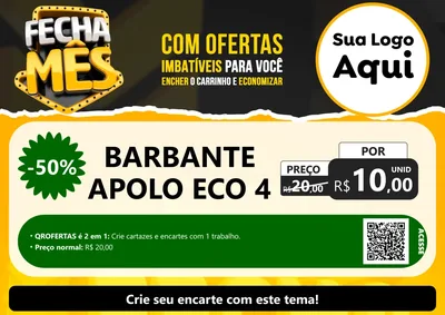 Modelo de Cartaz para Cartaz A4 Horizontal com o tema Fecha Mês para Armarinho e Aviamentos