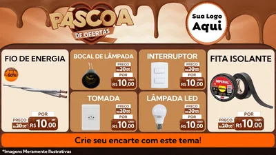Modelo de TV para TV Horizontal com o tema Páscoa de Ofertas para Materiais Elétricos