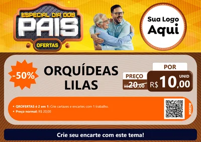 Modelo de Cartaz para Cartaz A4 Horizontal com o tema Especial Dia dos Pais para Floricultura e jardim