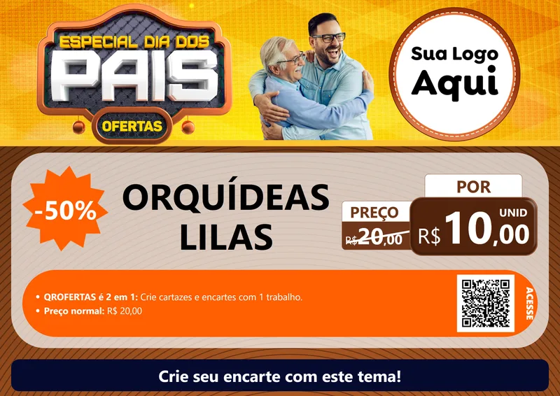 Modelo de Cartaz para Cartaz A4 Horizontal com o tema Especial Dia dos Pais para Floricultura e jardim