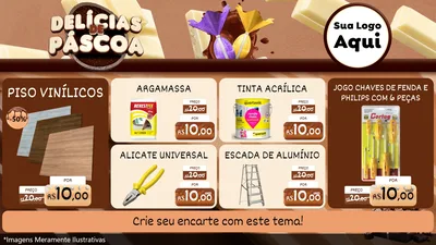 Modelo de TV para TV Horizontal com o tema Delícias de Páscoa para Material para Construção