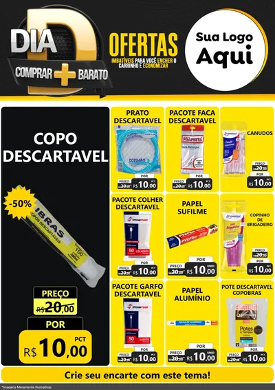 Modelo de Encarte para Encarte A4 Vertical com o tema Dia D Mais Economia para Embalagens